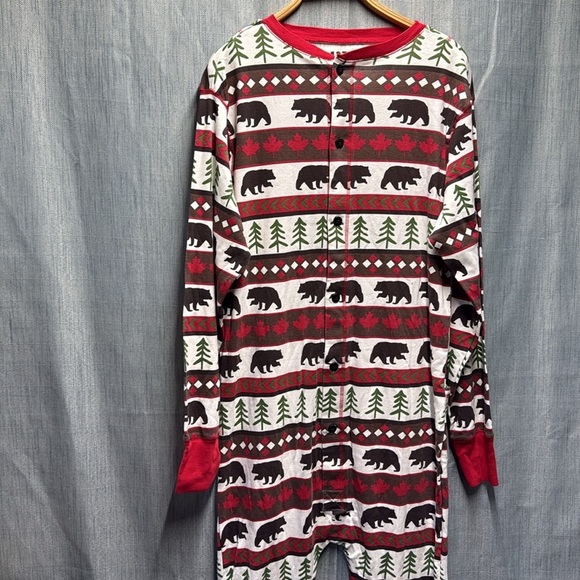 Lazy One Cozy Bear Print Kids Pajamas - size XL - Picture 2 of 9